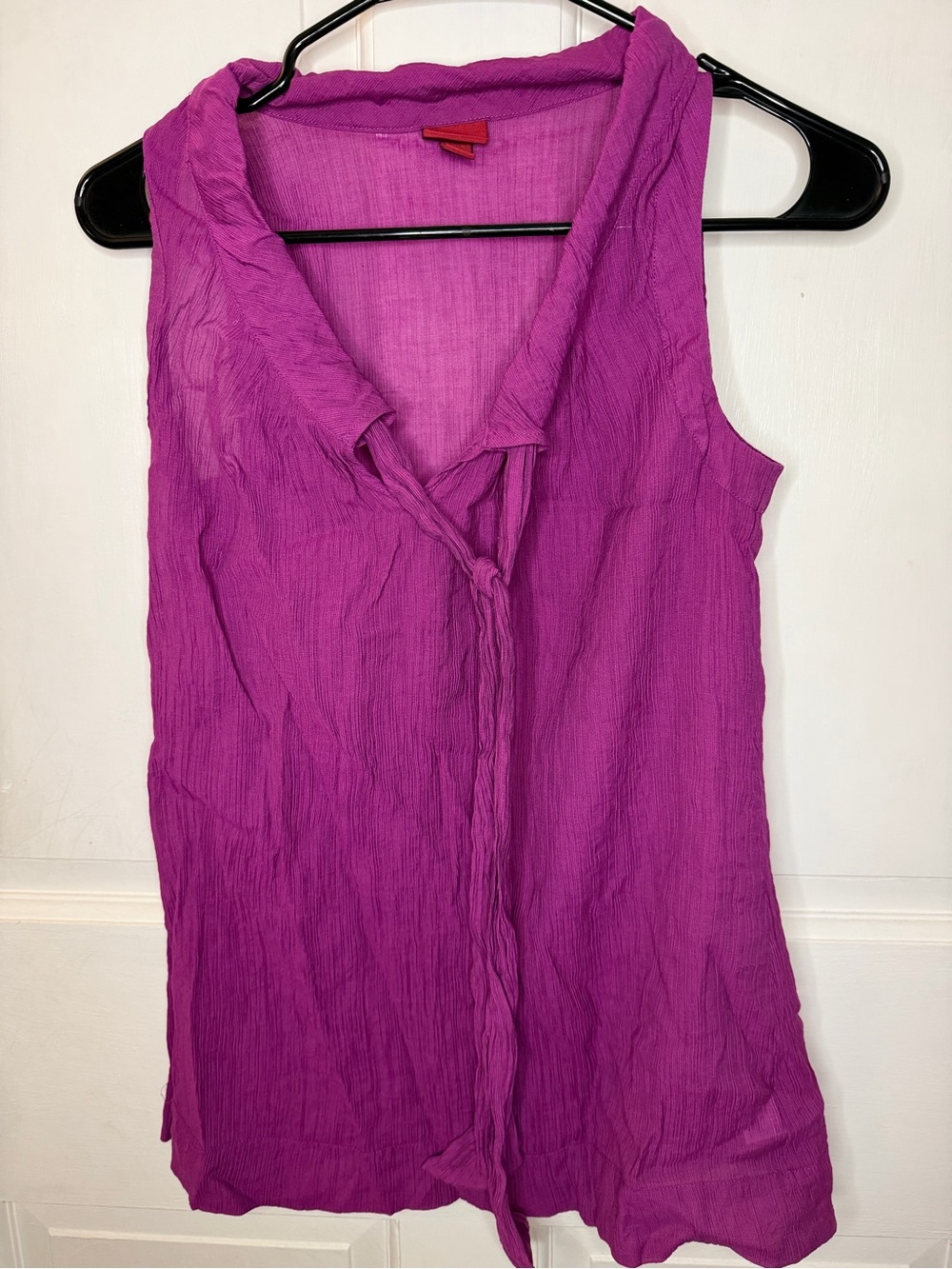 Merona Women's S Purple Solid Collared Sleeveless Pullover Blouse Regular